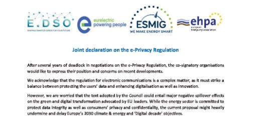 Joint declaration on the e-Privacy Regulation